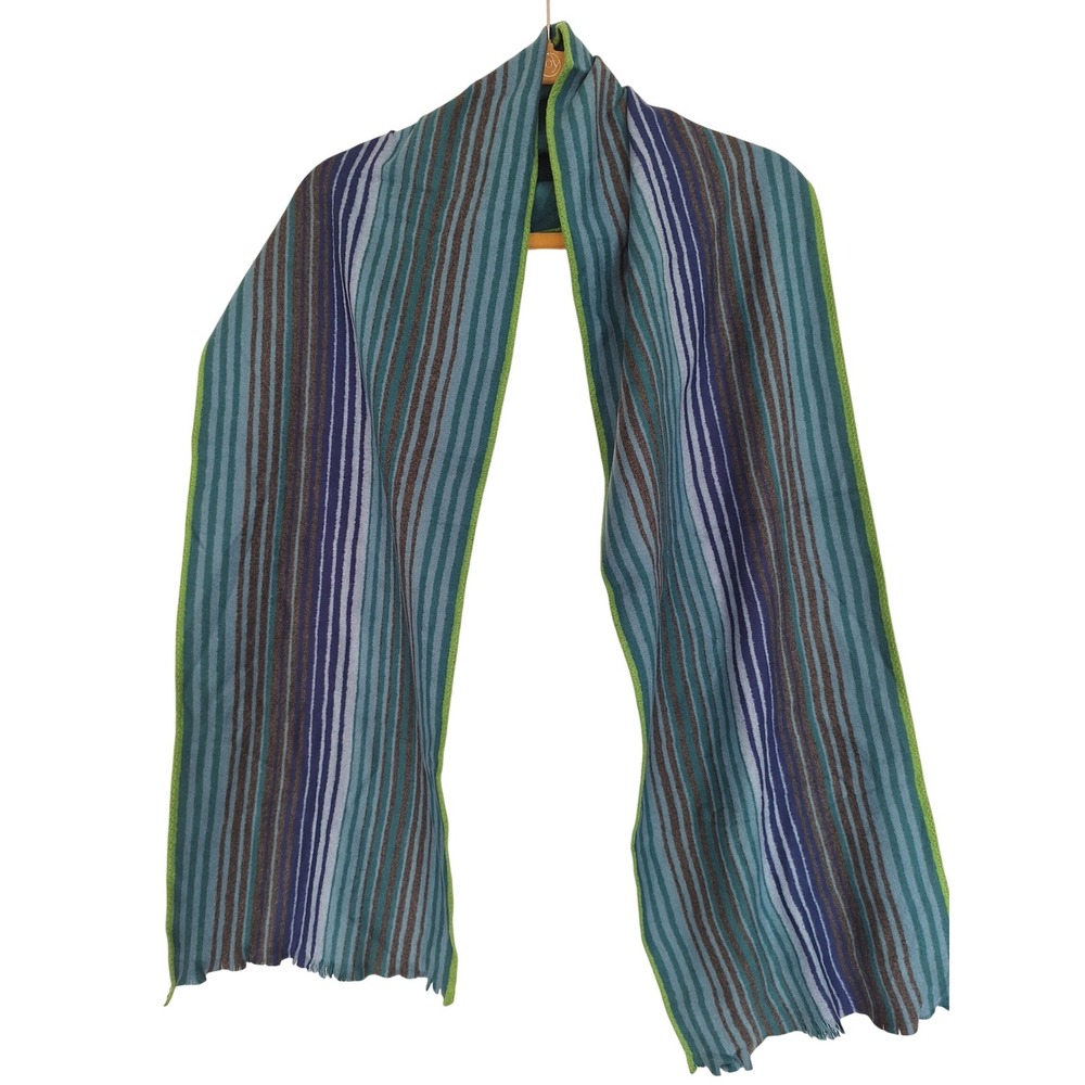 Chelsey by Joseph Womens Silk Scarf Blue Green striped